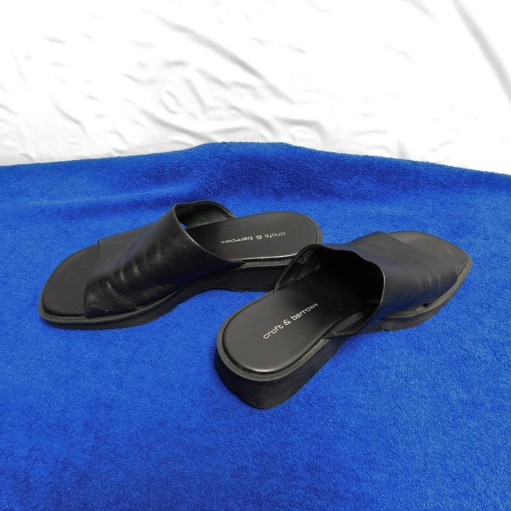 BLACK SLIP ON SHOES SIZE 8 1/2  CROFT BARROW